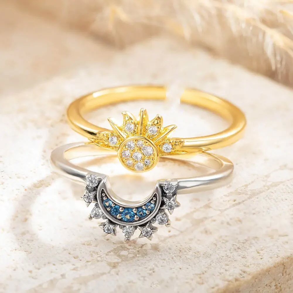 Anillos Sol y Luna Eclipse Pareja
