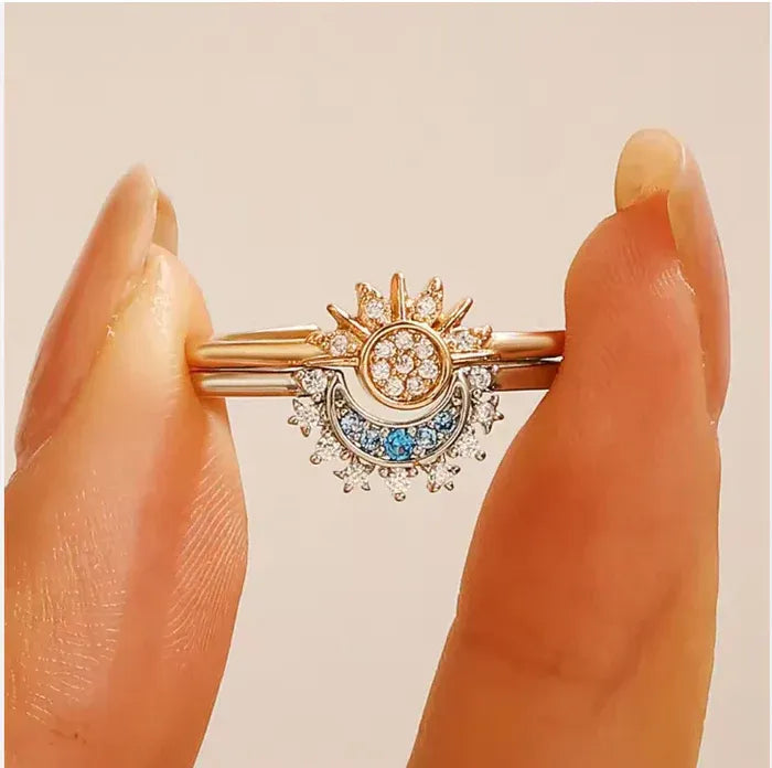 Anillos Sol y Luna Eclipse Pareja