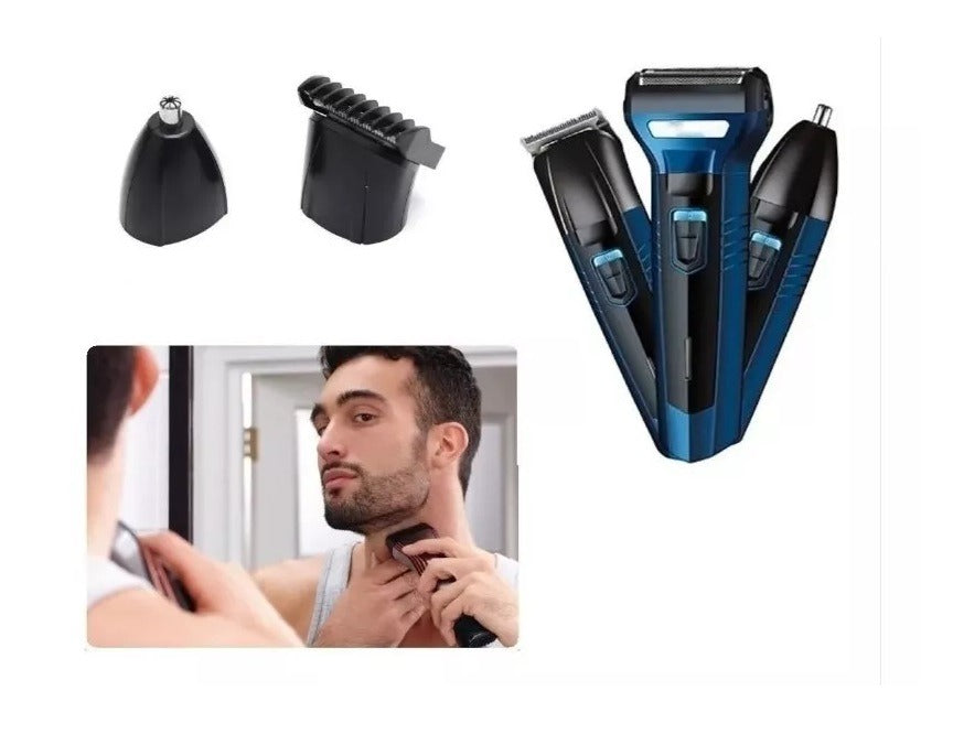 Máquina de Afeitar 3 en 1 – Barba, Cabello y Nariz
