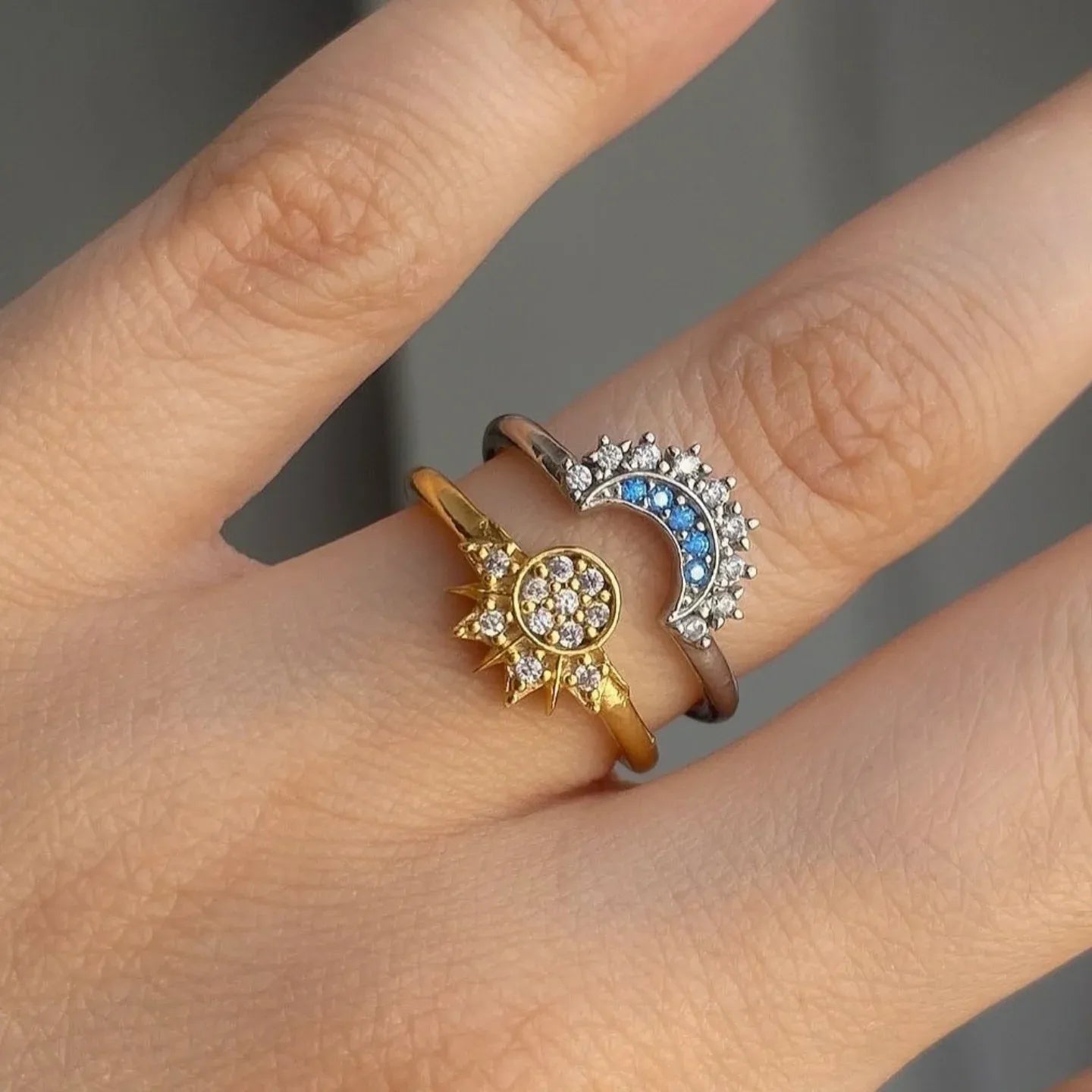 Anillos Sol y Luna Eclipse Pareja